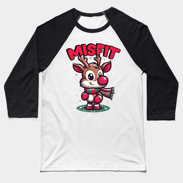 Misfits of Christmas Town // Rudolph the Red-Nosed Reindeer Baseball T-Shirt by Trendsdk